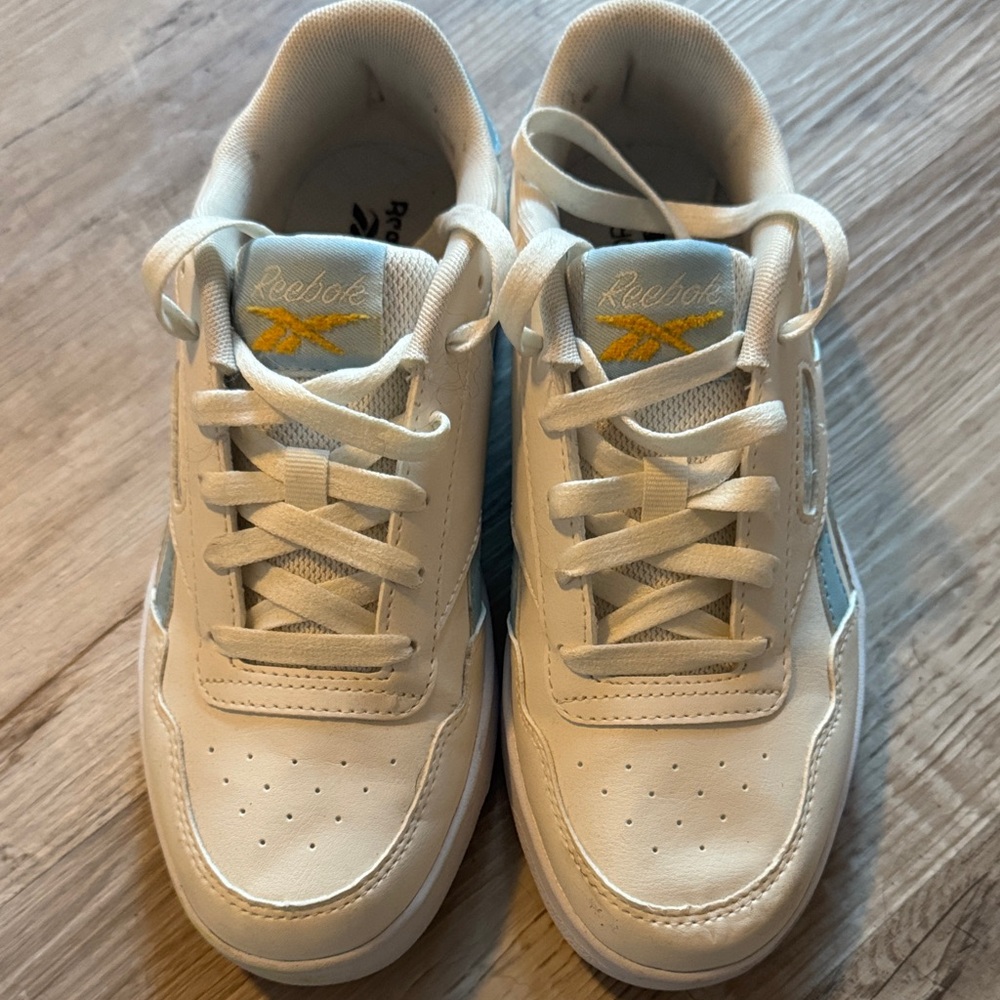 Reebok Kids White and Light Blue Sneakers